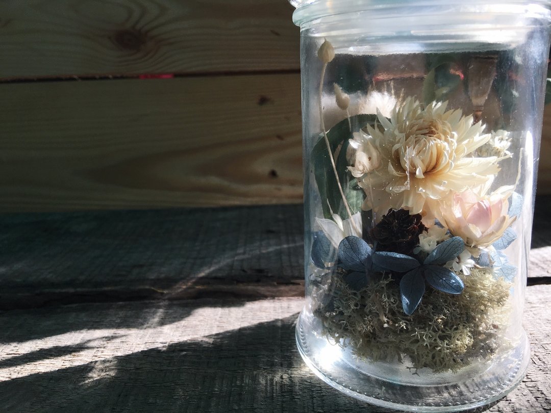 【好花】瓶中花 干燥花 玻璃瓶 | 生日礼物 纪念日 手工定制商品 圣诞节礼物 情人节礼物 交换礼物(M) - 摆饰 - 植物．花 