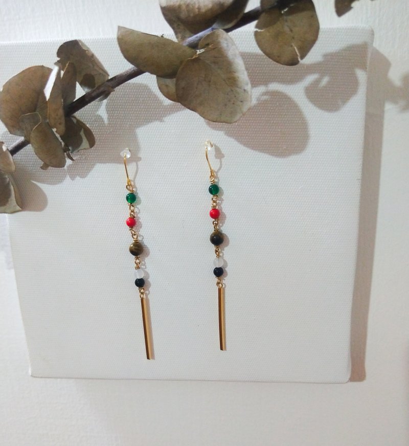 小雪-相生五行小耳坠子 - 耳环/耳夹 - 24k 金 多色