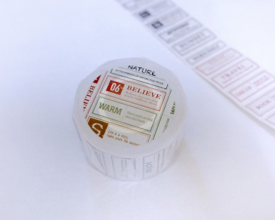 文字标签－3.5cm模造纸胶带(带离型纸) - 纸胶带 - 纸 