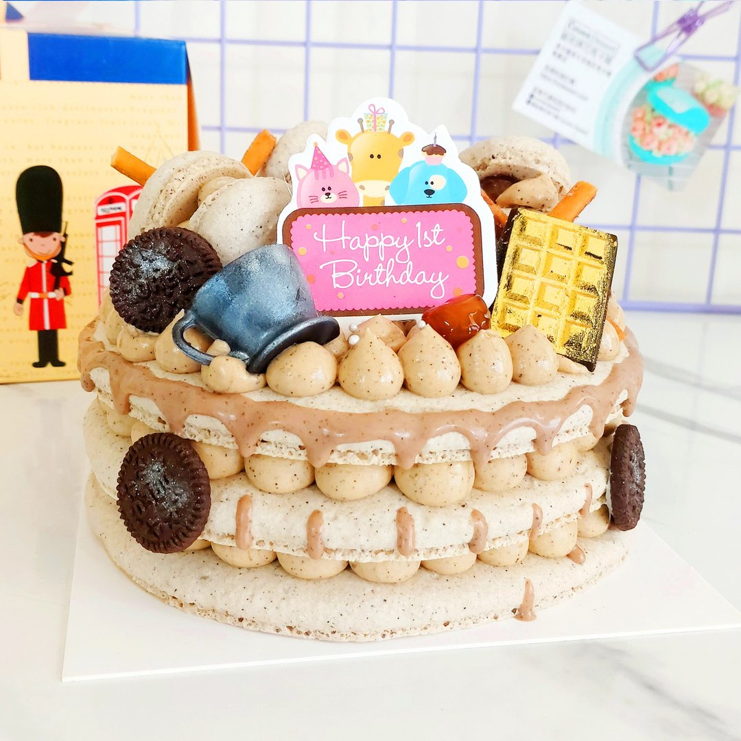 6寸马卡龙塔-珍珠焦糖伯爵奶茶【生日礼物、可当生日蛋糕庆生】 - 蛋糕/甜点 - 新鲜食材 