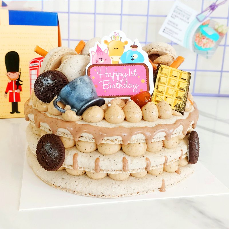 6寸马卡龙塔-珍珠焦糖伯爵奶茶【生日礼物、可当生日蛋糕庆生】 - 蛋糕/甜点 - 新鲜食材 