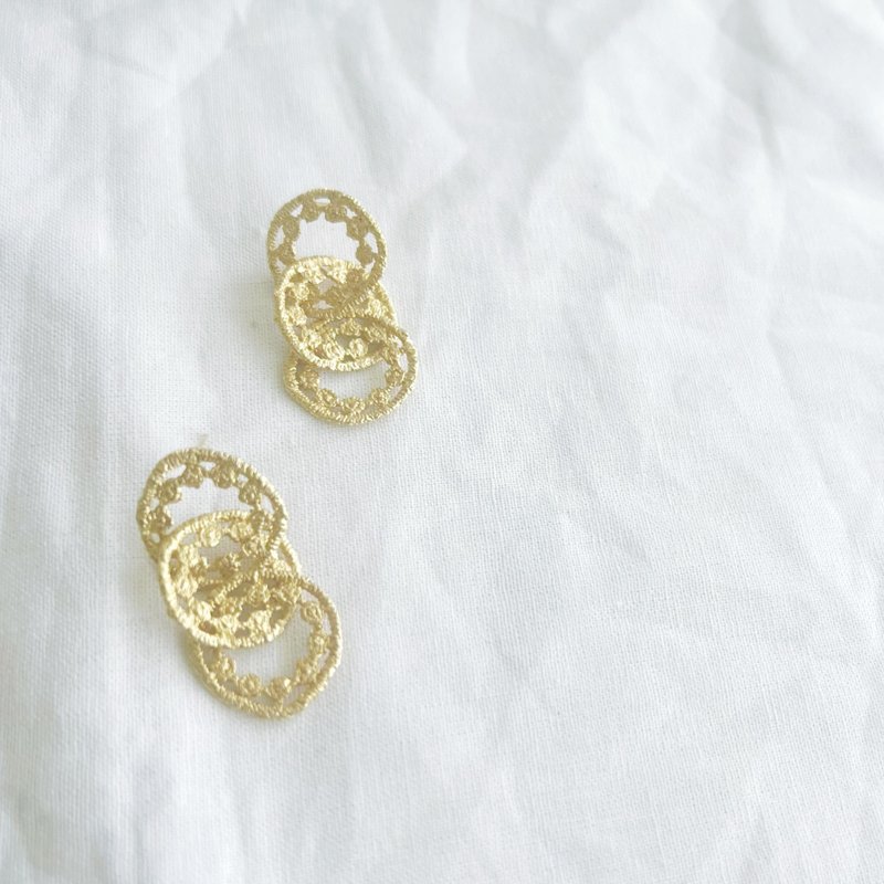 HOOP GOLD - 耳环/耳夹 - 其他金属 金色