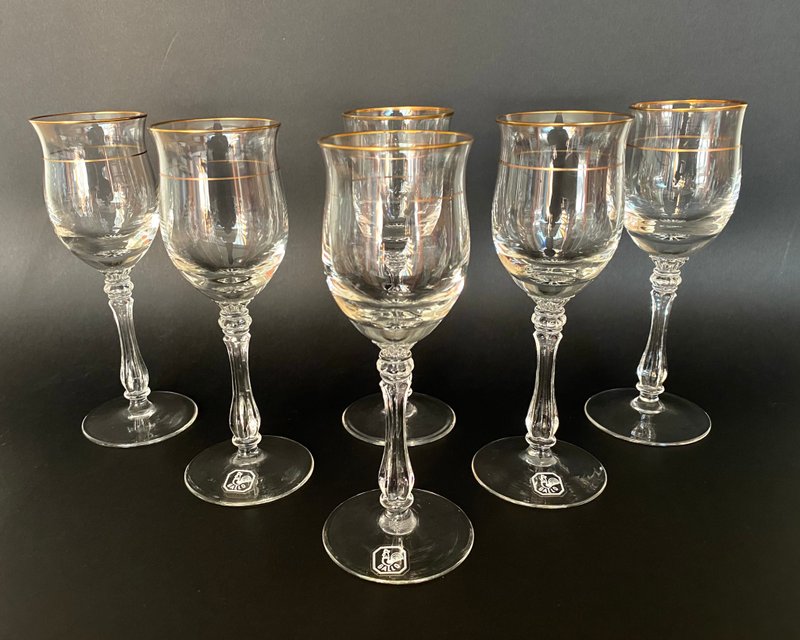 Gallo 迷人复古 6 件装水晶干邑酒杯 德国 1970 年代 - 酒杯/酒器 - 水晶 透明