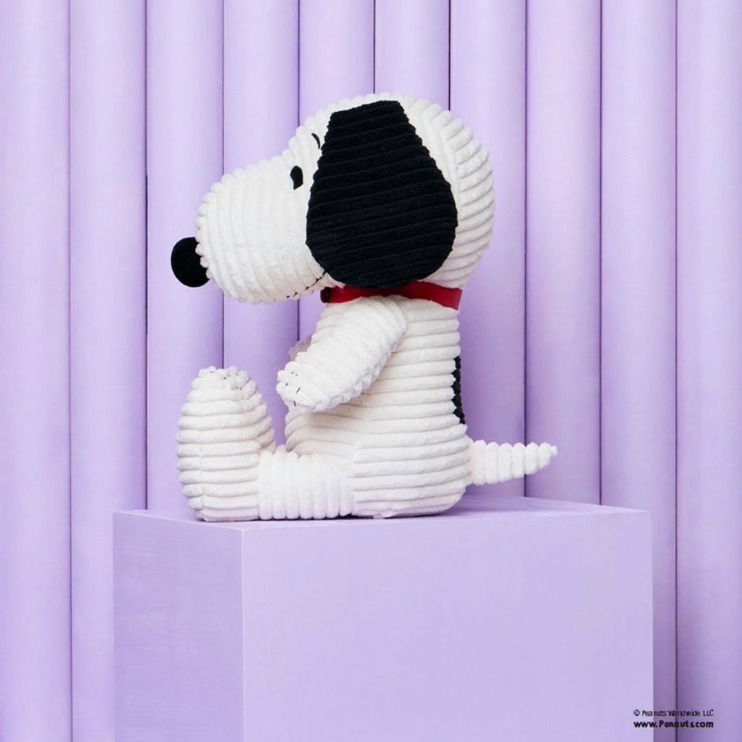 快速出货 | BON TON TOYS  Snoopy 史努比灯芯绒填充玩偶 - 奶油 40cm - 玩偶/公仔 - 聚酯纤维 白色