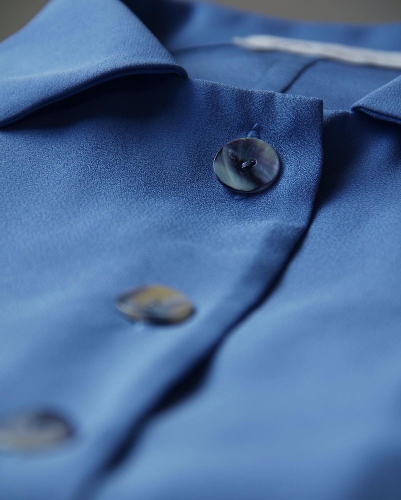 凉感 shelly dress - 蓝色 - 洋装/连衣裙 - 聚酯纤维 蓝色