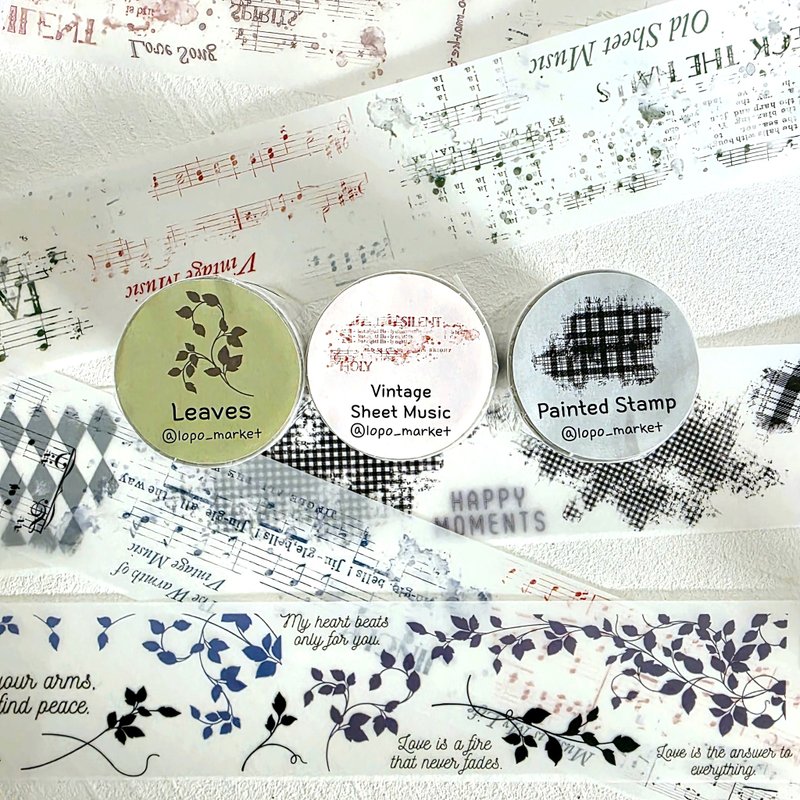 5% 折扣套装 - LOPO 三月复古风格屏蔽胶带 3 件套 - 纸胶带 - 其他材质 