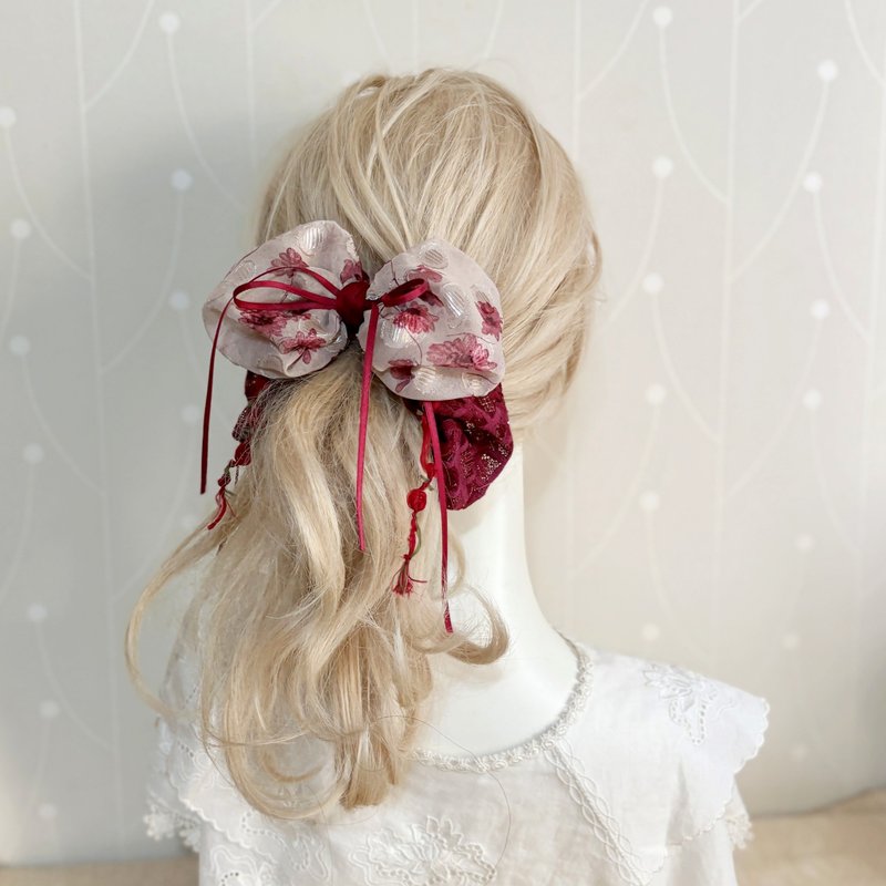 布艺大蝴蝶结仙女夹/ 鲨鱼夹 香蕉夹 发夹 马尾夹 包头抓夹 边夹 - 发饰 - 其他材质 红色