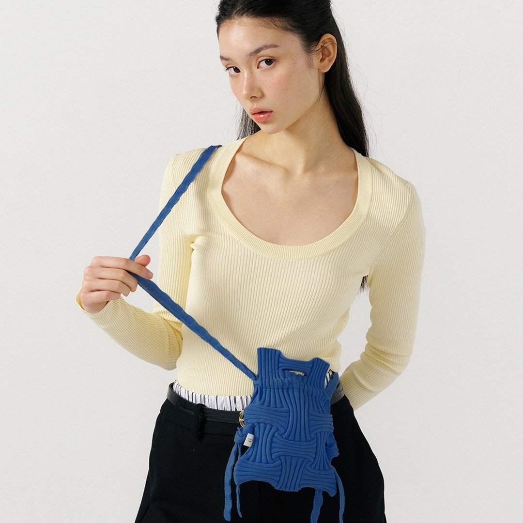 Mini Cross Bow Bag - 蓝色 - 手提包/手提袋 - 环保材料 蓝色