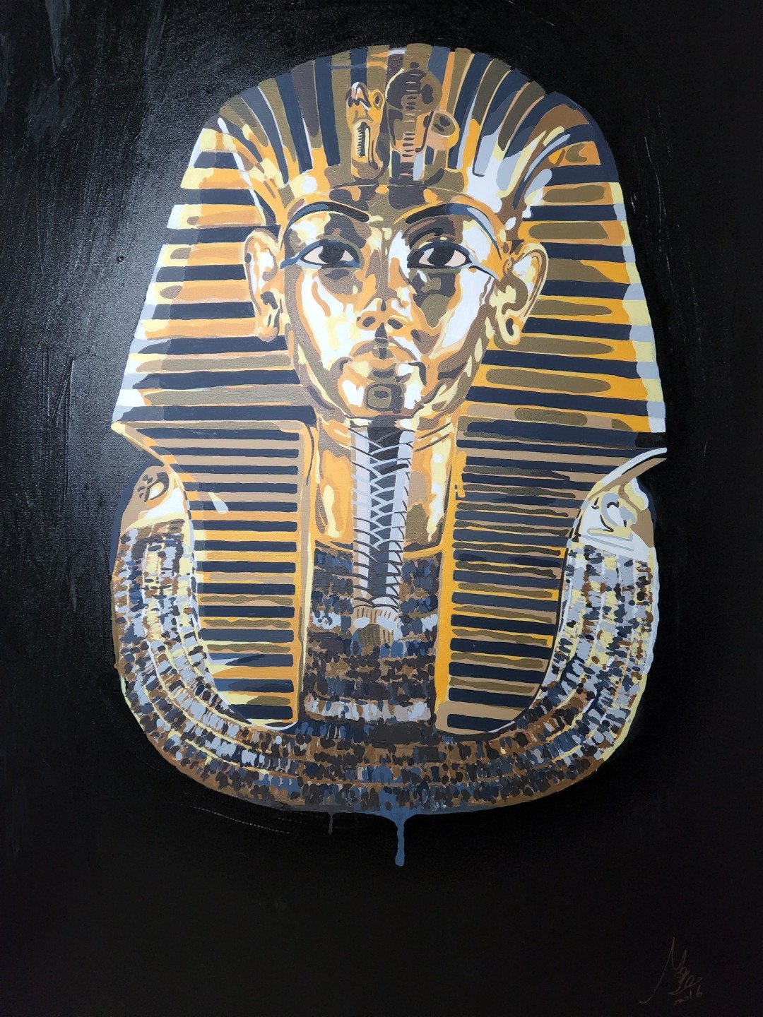 金色九色阶法老 原画作 135x90cm 油画布复合式媒材涂料 by NOELC - 海报/装饰画/版画 - 纸 绿色