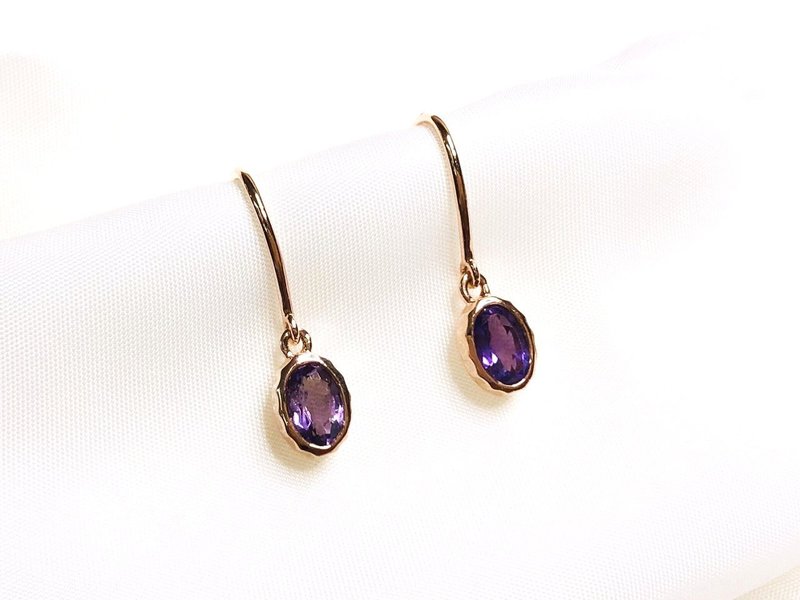【Jewelry Ya 茱丽叶】14K 玫瑰金 碧玺(电气石)耳环 - 耳环/耳夹 - 贵金属 
