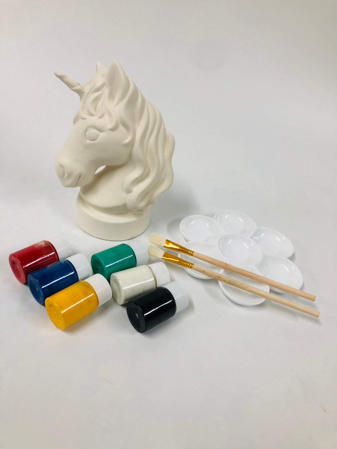 陶 DIY 独角兽造型陶瓷白坯存钱筒 彩绘材料组 (含彩绘材料) - 陶艺 - 陶 多色