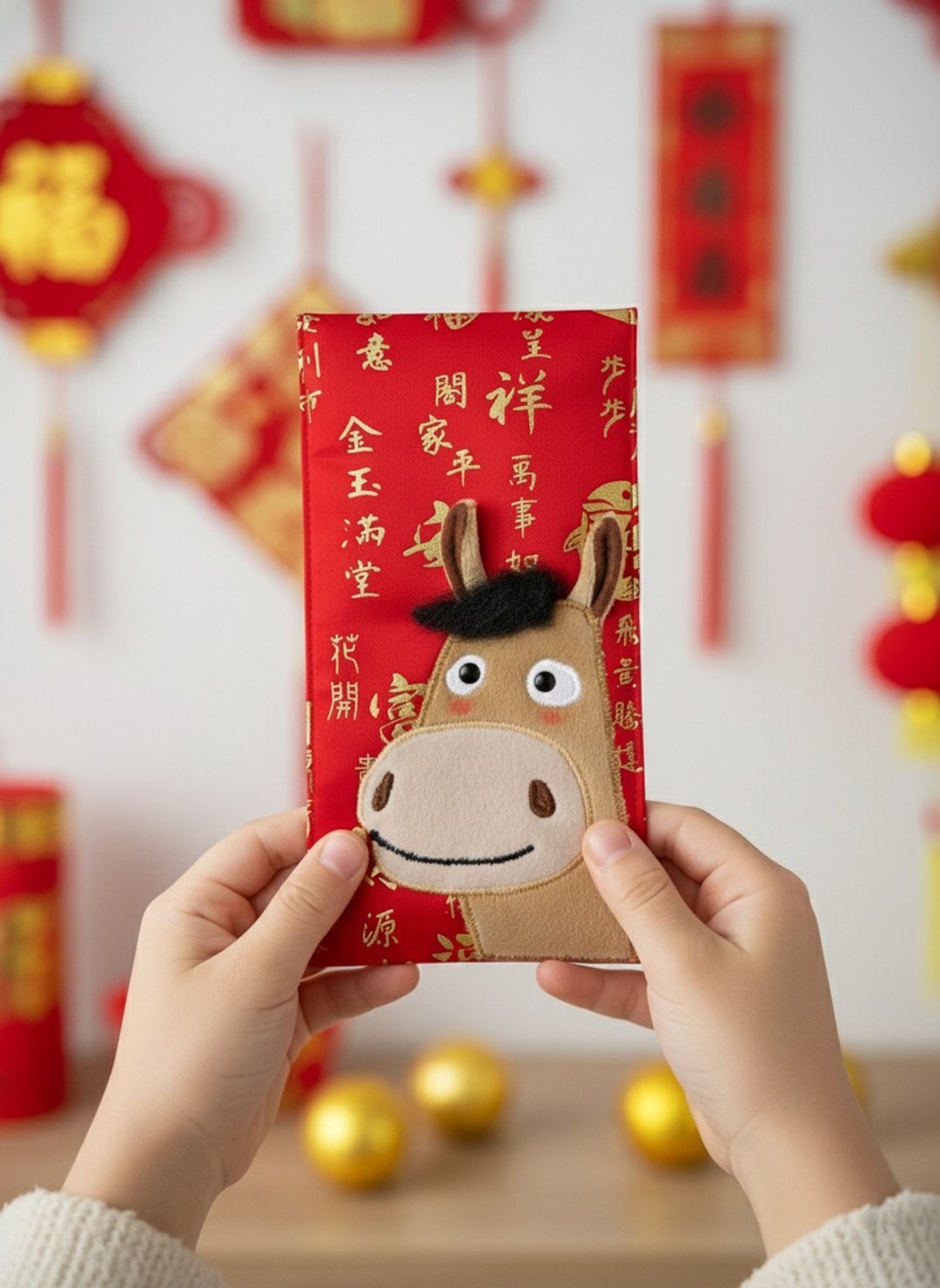 【少量限定】布制纪念红包袋/会被留下来的祝福/新年・新生・大寿 - 红包/春联 - 其他人造纤维 红色