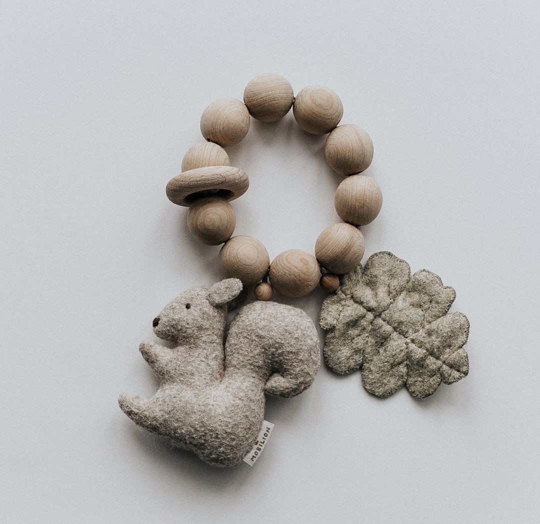 Squirrel wooden teether - 玩具/玩偶 - 其他材质 多色