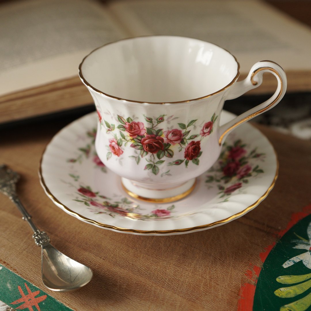 英国名瓷Paragon玫瑰渐层粉细骨瓷茶杯组/老件 - 茶具/茶杯 - 瓷 粉红色