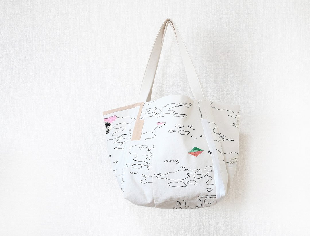 Pinkoi 代购 - CUBIC TOTE SHOULDER [construction No.4] Shimmer - 侧背包/斜挎包 - 棉．麻 白色