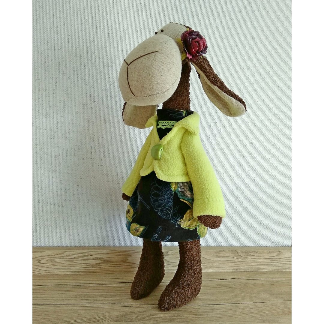 Sheep toy, Sheep stuffed animal, Ring bearer gift, Sheep doll - 玩偶/公仔 - 亚麻 绿色