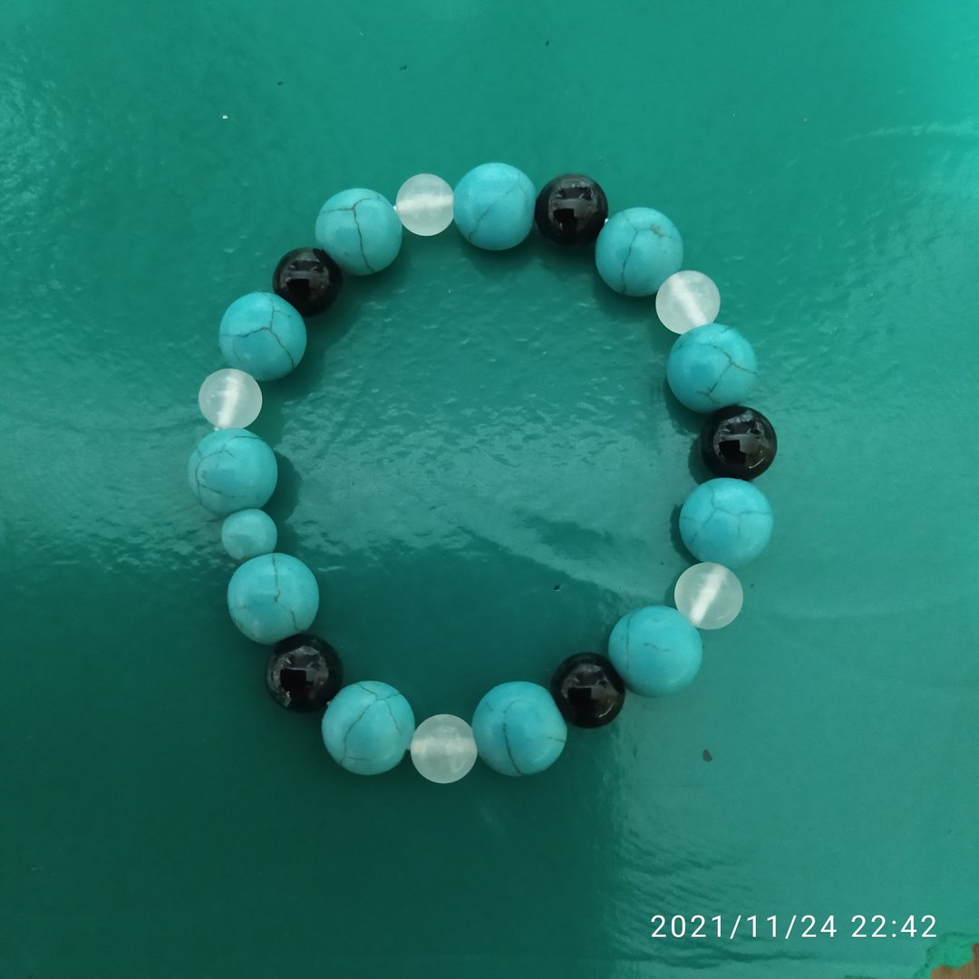 绿松黑白配 - 手链/手环 - 半宝石 