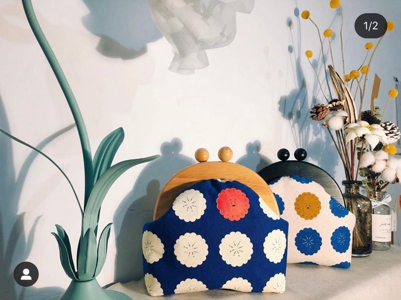 Miiix萌芽联名印花口金包 2020年新年快乐款 - 侧背包/斜挎包 - 其他材质 蓝色