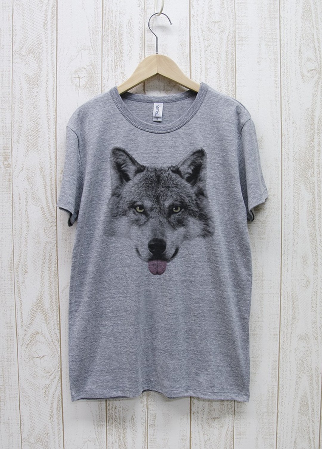 ronronWOLF Tee Beh Heather Gray / R022-TT-GR - 中性连帽卫衣/T 恤 - 棉 灰色