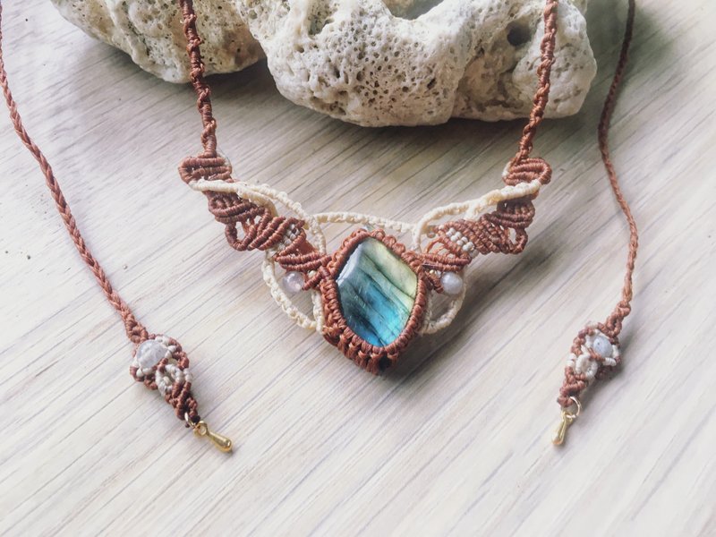 拉长石编织项链 - 项链 - 半宝石 蓝色