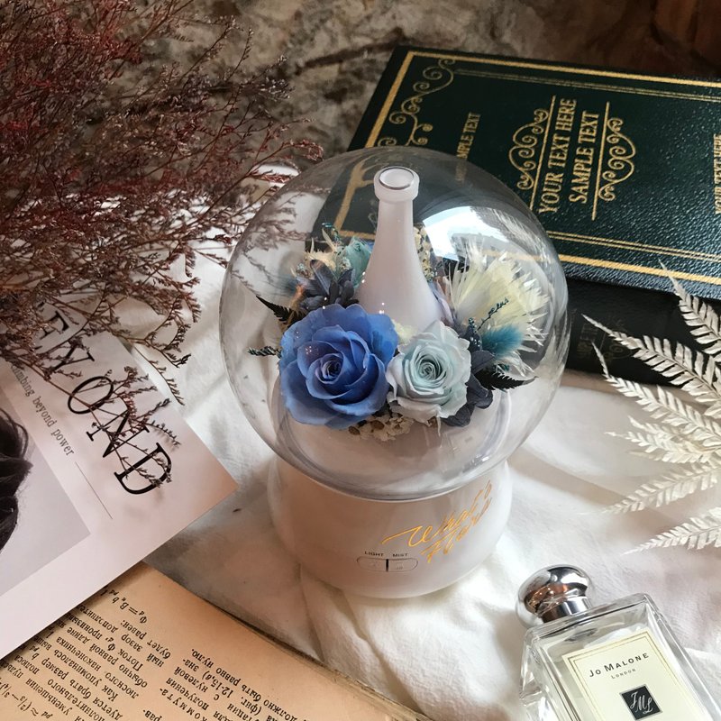 永生花薰香机 冷雾灰蓝  可定制化配色配色 香氛机 - 香薰/精油/线香 - 塑料 蓝色