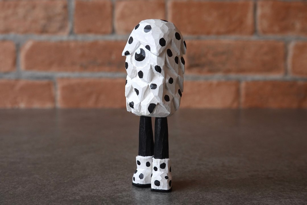 Wooden Doll Whittling White&Black Fir - No.101 - 玩偶/公仔 - 木头 白色