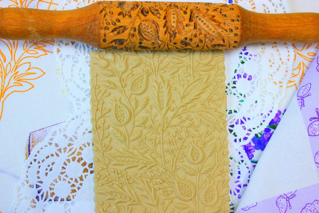 cookie rolling pin,cookie stamp, carved wooden rolling pin,embossing roller, - 厨房家电 - 木头 咖啡色