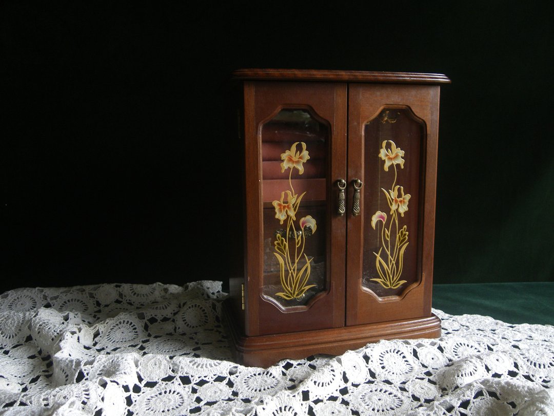 【老时光 OLD-TIME】早期台湾制彩绘玻璃珠宝柜 - 收纳用品 - 其他材质 