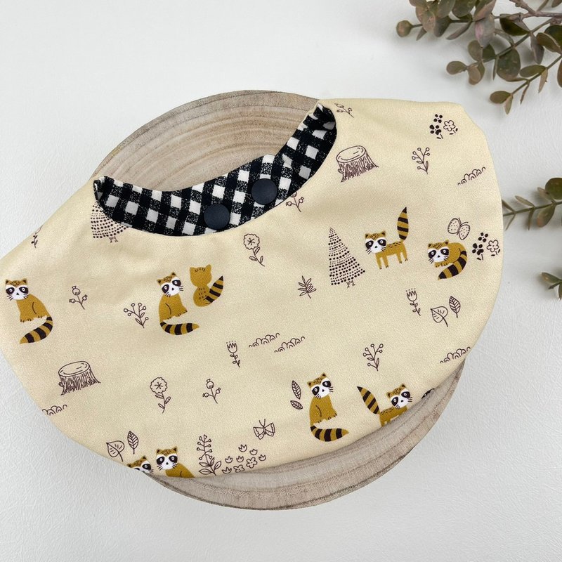 现货 - 圆蛋兜 / 小浣熊宝宝 - 围兜 / 口水巾 / 口水肩 - 围嘴/口水巾 - 棉．麻 