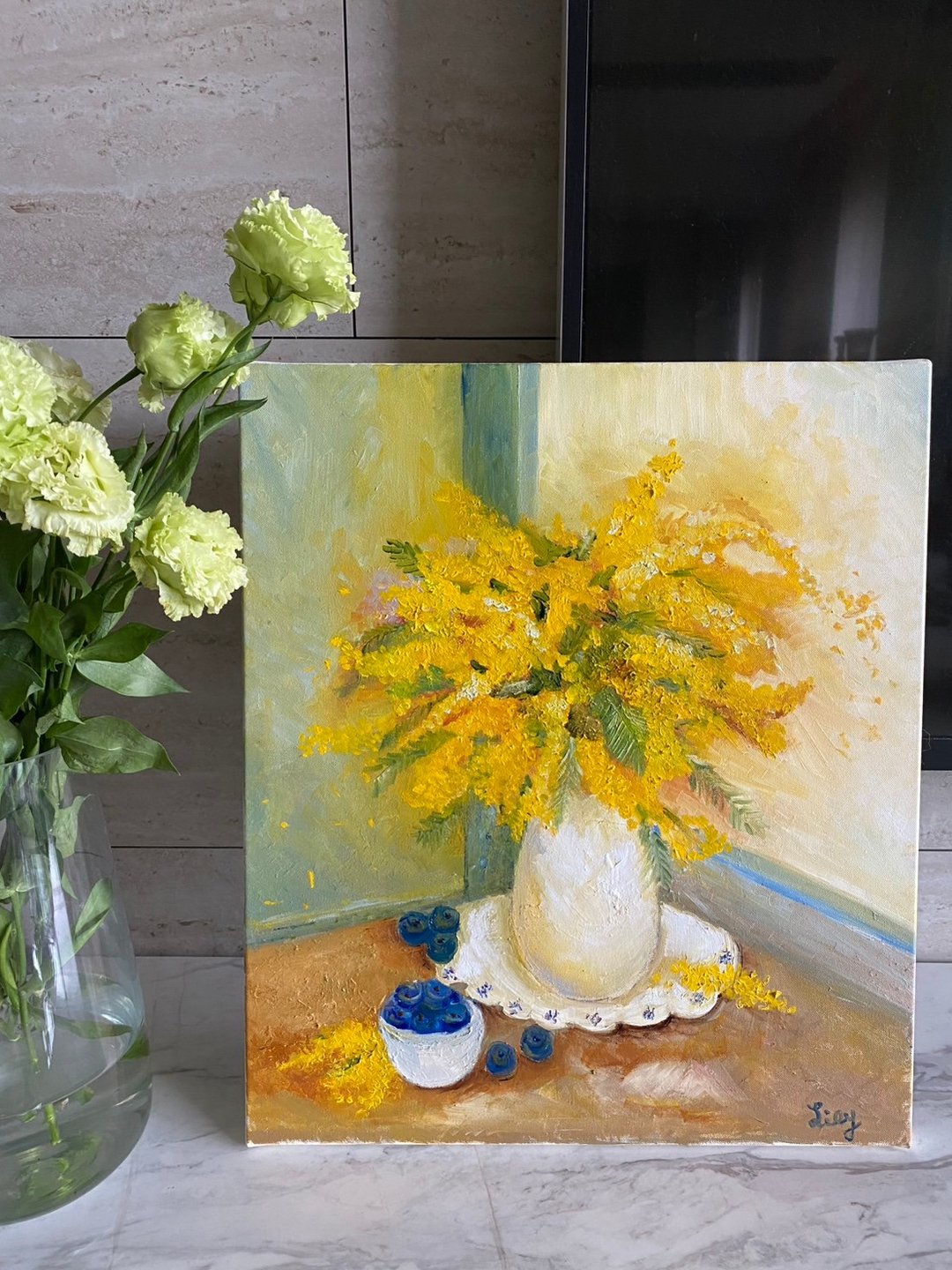 午后金阳 - 黄花静物油画 手绘原作 客厅摆饰 - 海报/装饰画/版画 - 棉 