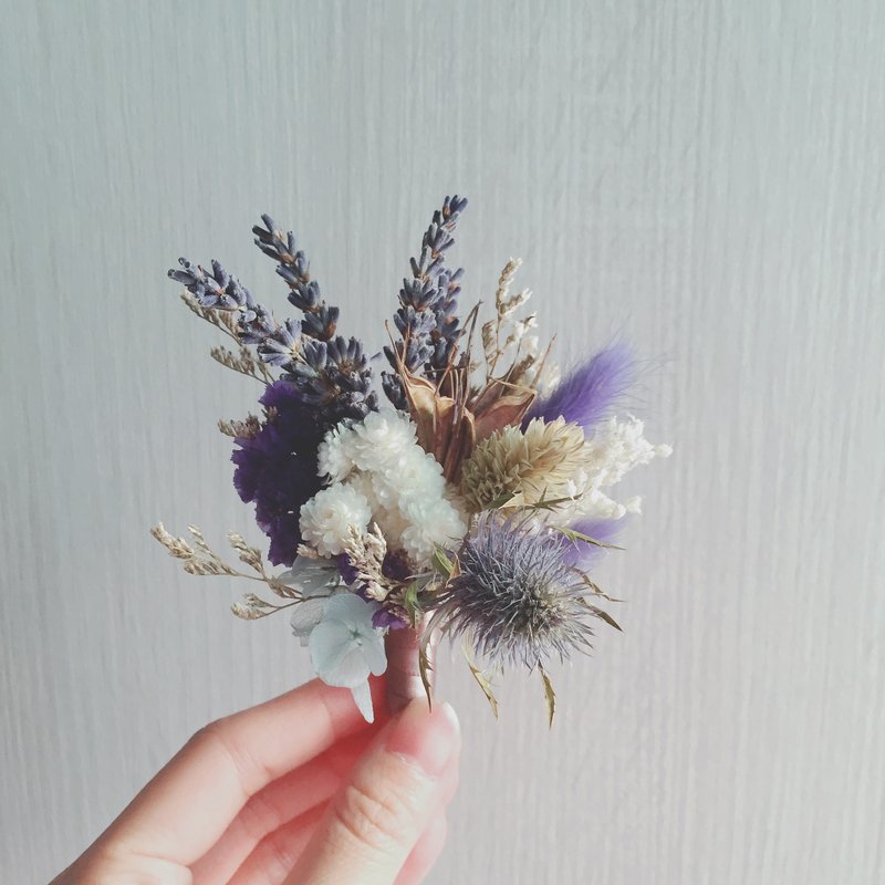 花嫁系列 蓝紫守护 干燥花 外拍 - 胸针 - 植物．花 紫色