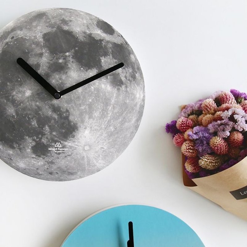 敲敲-Second-Mansion-大自然系列设计挂钟-月球moon,PLD67472 - 时钟/闹钟 - 塑料 灰色