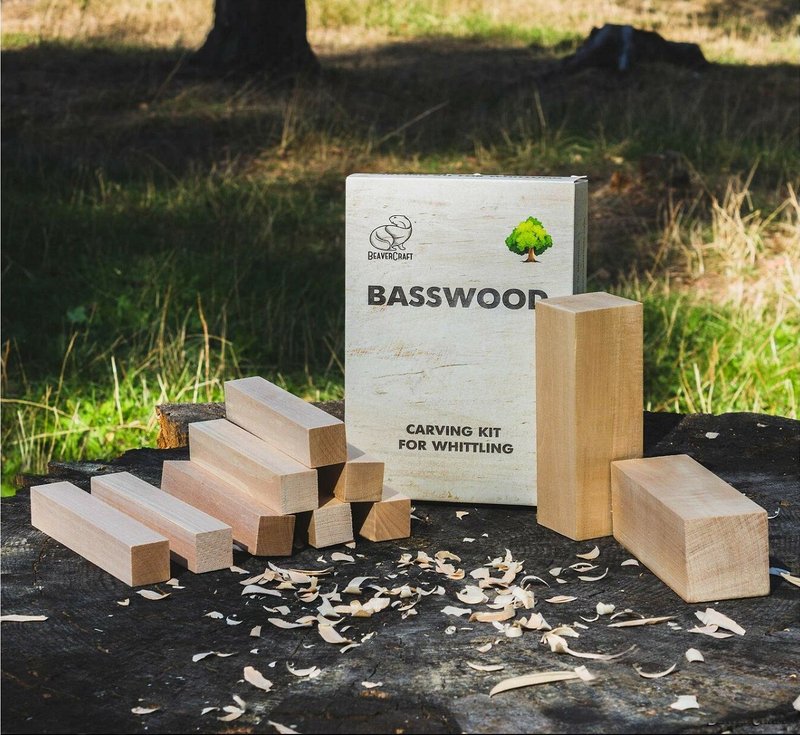 雕刻木料 10入组 (椴木木料) - 木工/竹艺/纸艺 - 木头 咖啡色