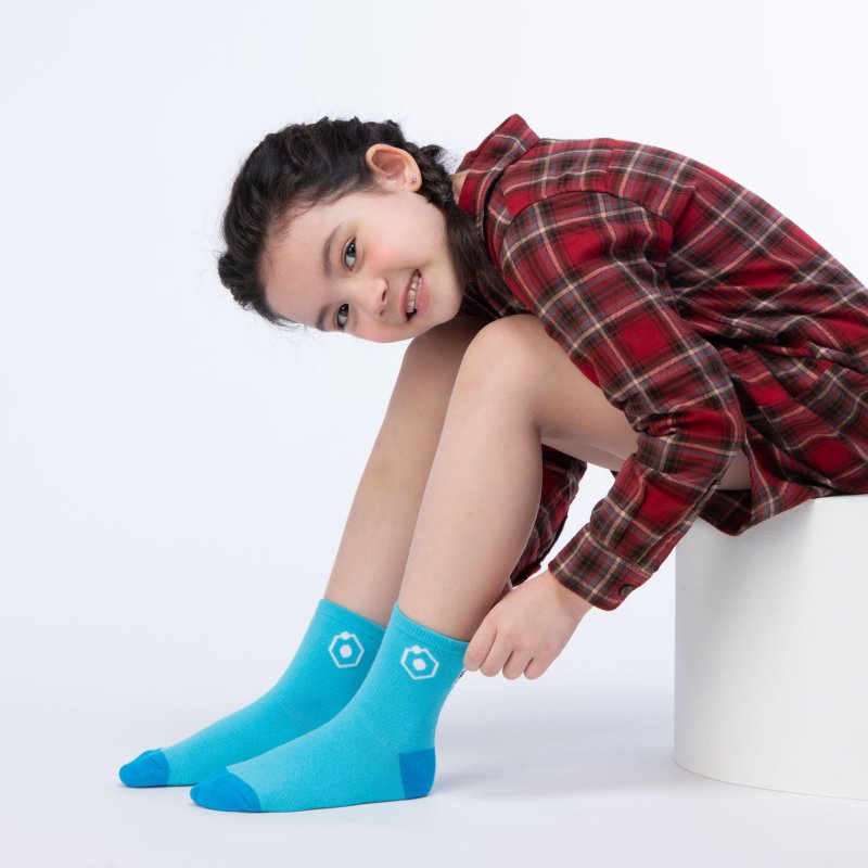 敏感肌ok Coolmax亲子袜 冰雪蓝 吸湿排汗 抑菌除臭 袜子 台湾制 - 袜子 - 其他人造纤维 粉红色