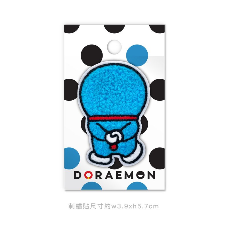 JzFun / Doraemon QQ毛刺绣装饰贴 (背影) - 贴纸 - 绣线 多色