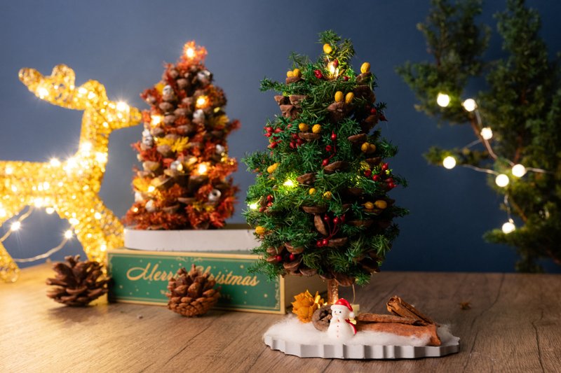 【圣诞装饰x交换礼物】 松果圣诞树 - 干燥花/捧花 - 植物．花 绿色