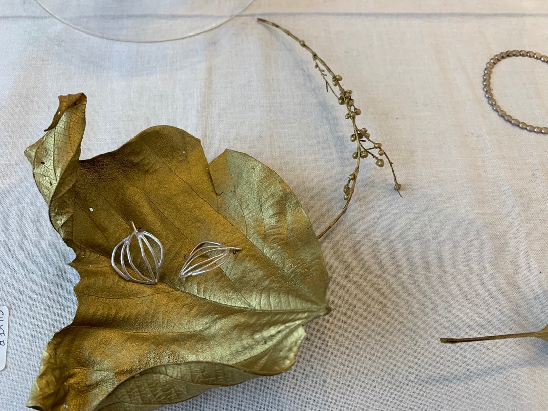 Leaf earring - 耳环/耳夹 - 银 银色