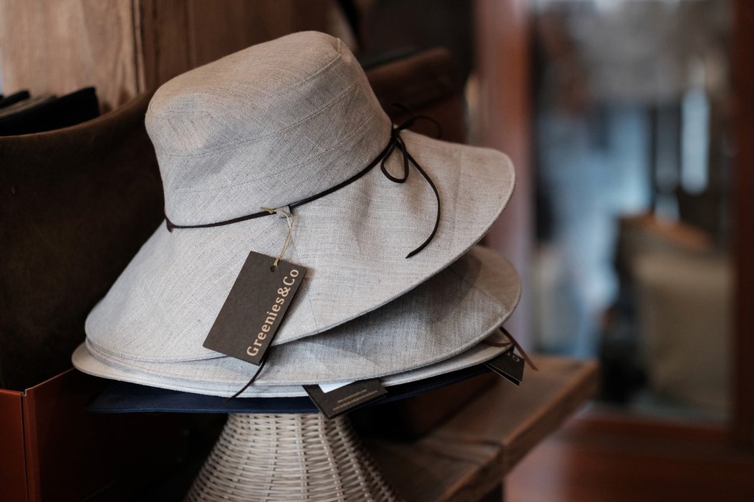 Linen sun hat, Color Cream, Summer, Wide brim sun hat, Floppy hat, Color Oatmeal - 帽子 - 棉．麻 多色
