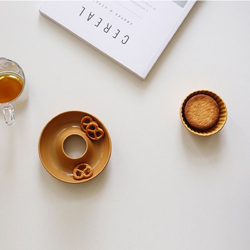 Dailylike 陶瓷点心盘-06甜甜圈,E2D47142 - 浅碟/小碟子 - 瓷 咖啡色