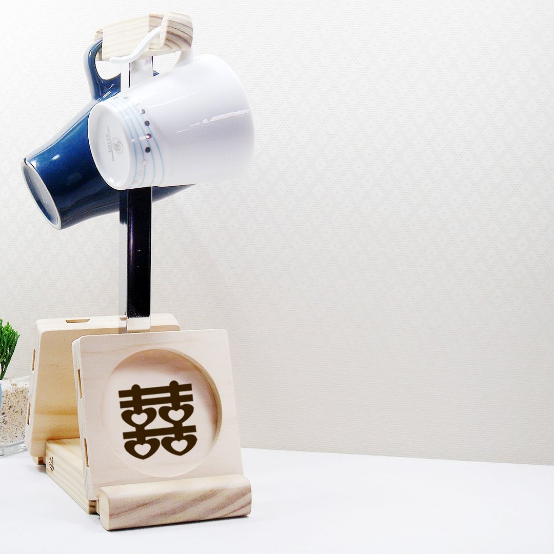 囍事连连(架)家 祝贺 新婚 成家 购新屋 居家装饰 时尚 风格 礼物 - 咖啡杯/马克杯 - 木头 咖啡色
