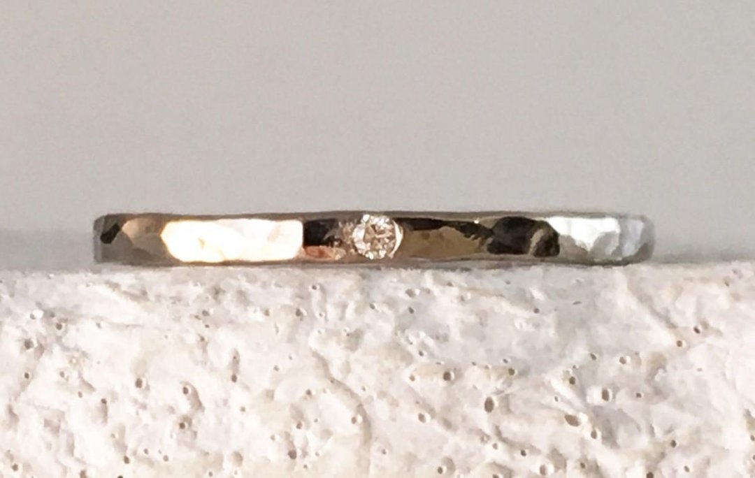 K18WG ◆ Diamond set K8 White Gold Ring ◆ No. 10.5 - 戒指 - 其他金属 