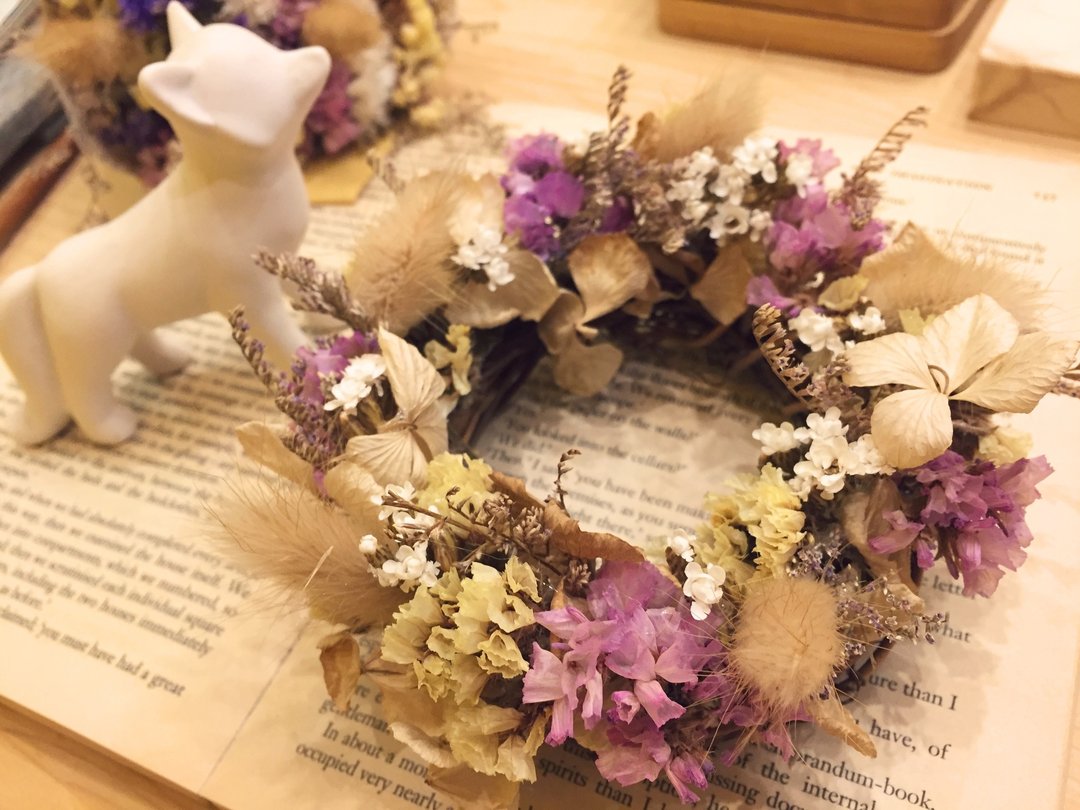 [干燥花] 星辰小花圈 Limonium Wreath 生日 礼物 婚礼 - 摆饰 - 纸 