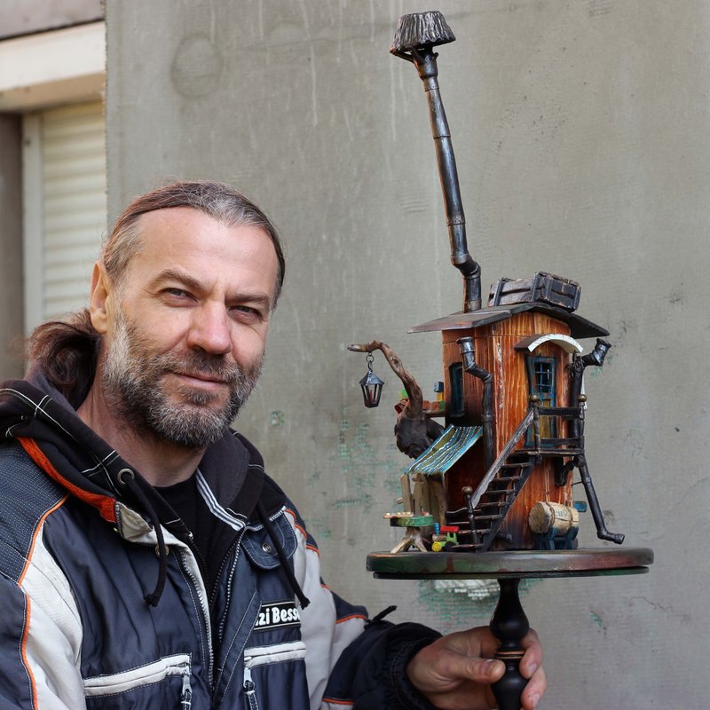 Art Décor-Lamp The Story of Family Happiness Handmade 100% Single Copy - 灯具/灯饰 - 木头 多色