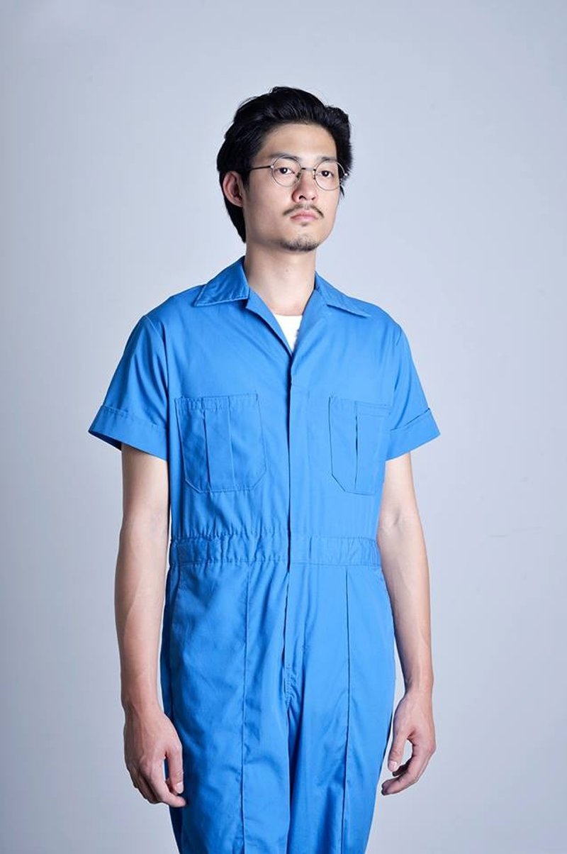 Vintage Coverall 连身工作装 古着工装 - 背带裤/连体裤 - 棉 蓝色