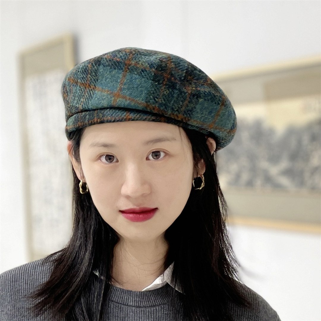 裁缝地图哈里斯羊毛呢贝雷帽秋冬保暖复古显脸小Harris英伦画家帽 - 帽子 - 羊毛 