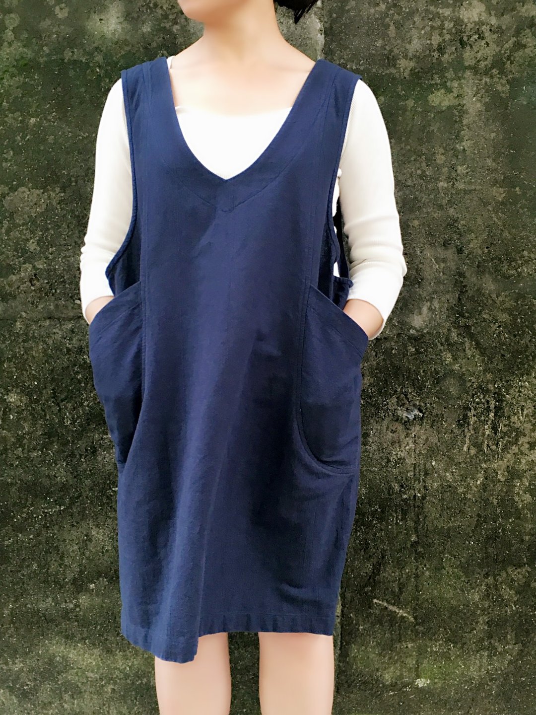 i'm V领宽松洋装 - 洋装/连衣裙 - 棉 