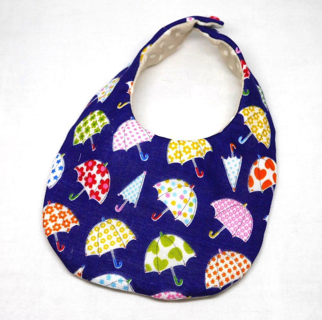 Japanese Handmade 8-layer- gauze Baby Bib - 围嘴/口水巾 - 棉．麻 蓝色