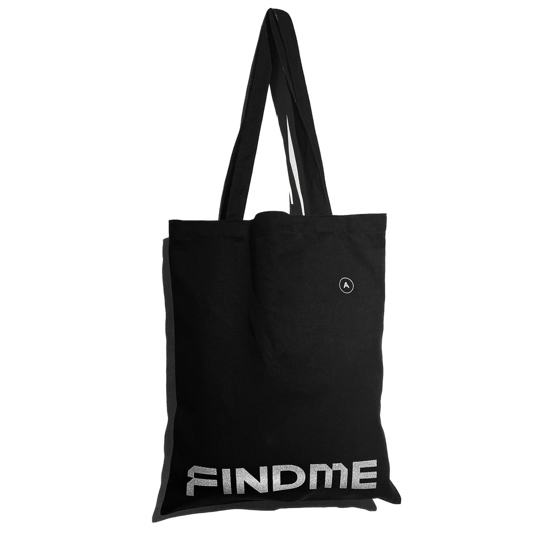 FINDME Logo 帆布袋 托特包 单肩包 - 手提包/手提袋 - 棉 黑色