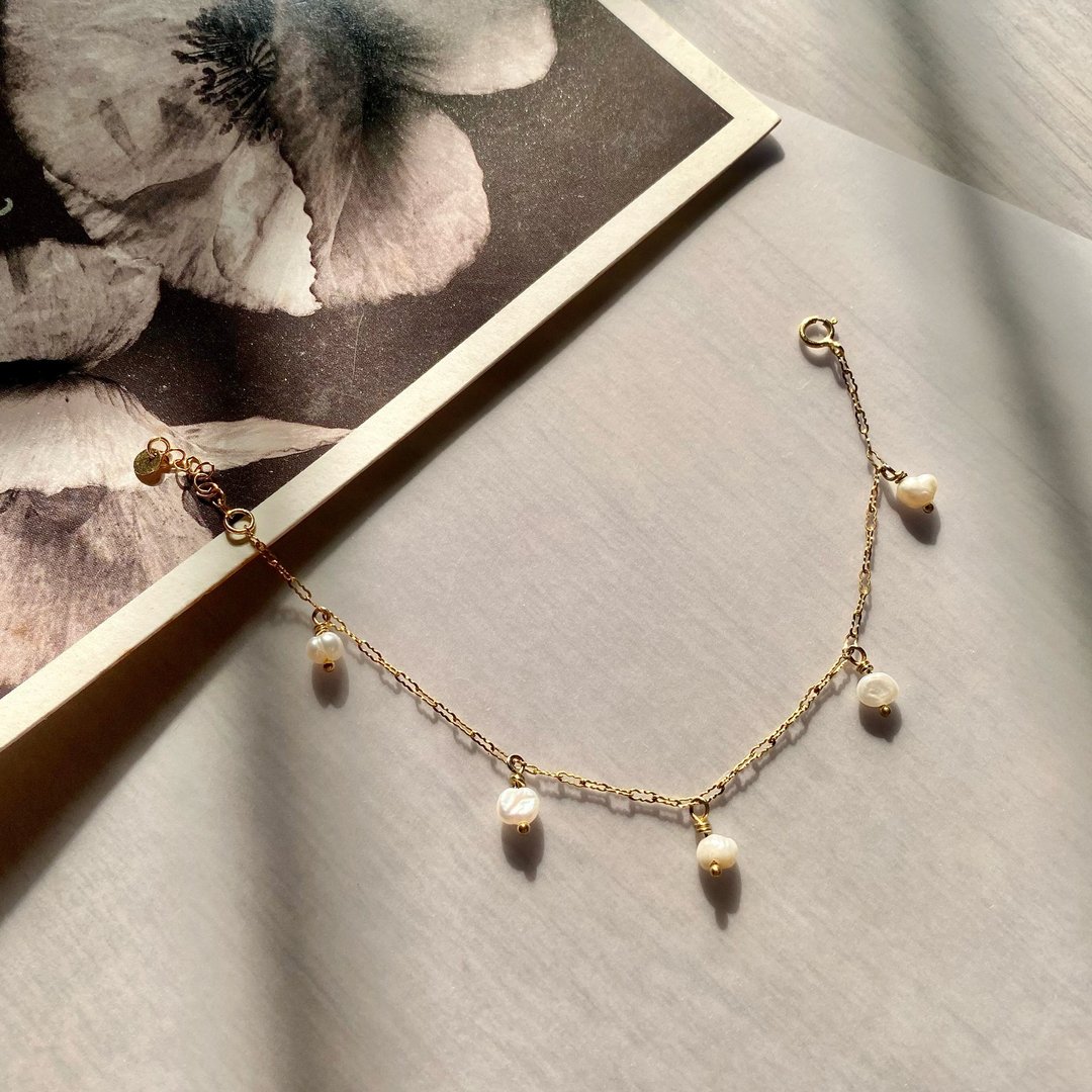 14K包金珍珠手链_Nobility 14KGF bracelet - 手链/手环 - 珍珠 白色