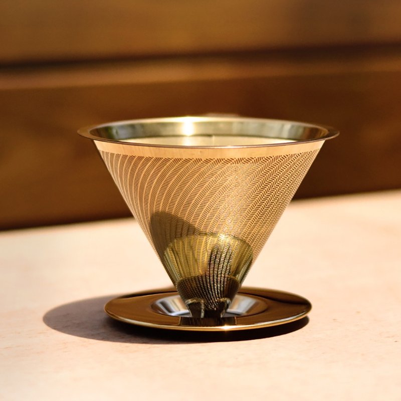 有效滤除咖啡细末丨Driver 钛黄金流速滤杯 1-2cup - 咖啡壶/周边 - 其他金属 金色